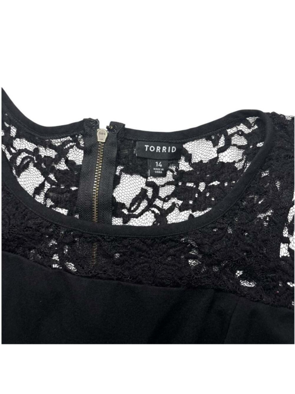 Torrid Black Lace Trim Sleeveless Sheath Bubble Dress Size 14 - Picture 7 of 10